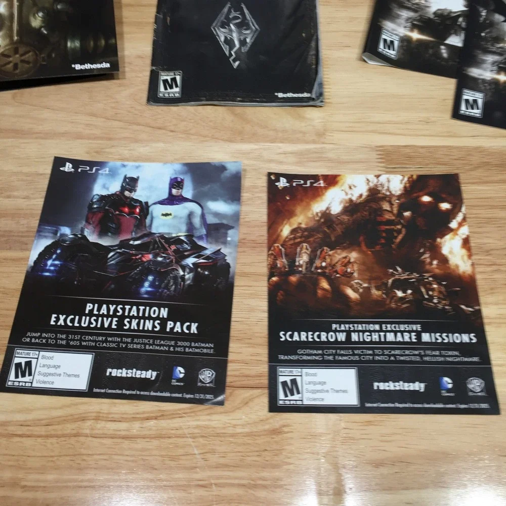 Skyrim‎ Xbox 360 Case Manual Fallout 4 Batman Arkham Knight PS4 Inserts Lot